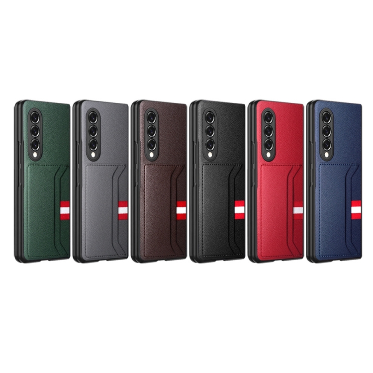 For Samsung Galaxy Z Fold4 Litchi Texture Soft Micorofiber Folding Phone Case(Green) For Samsung Galaxy Z Fold4 Litchi Texture Soft Micorofiber Folding Phone Case(Green)