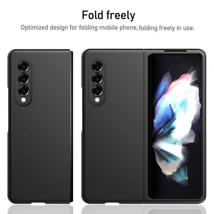 For Samsung Galaxy Z Fold4 Oil-sprayed Bare Metal Feel Ultra-thin Folding Phone Case(Black)