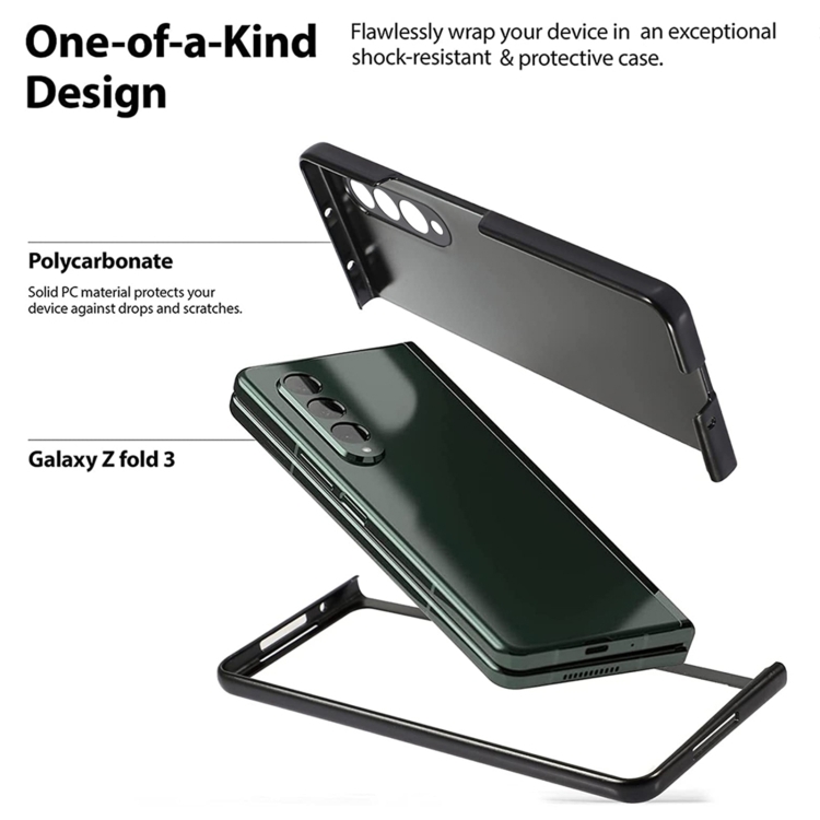 For Samsung Galaxy Z Fold4 Oil-sprayed Bare Metal Feel Ultra-thin Folding Phone Case(Black)