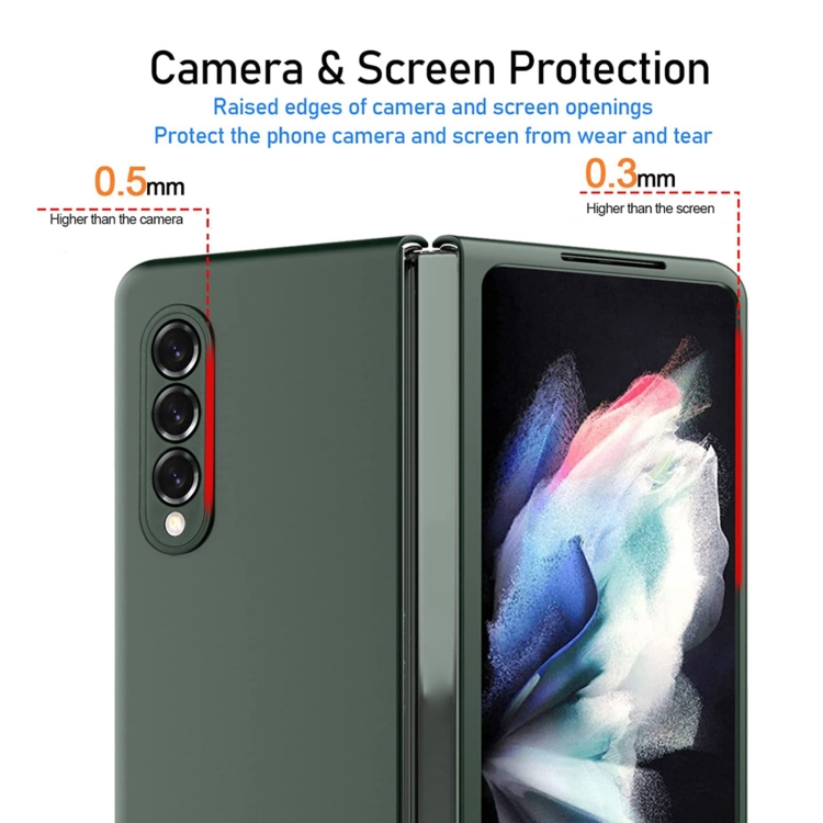 For Samsung Galaxy Z Fold4 Oil-sprayed Bare Metal Feel Ultra-thin Folding Phone Case(Black)