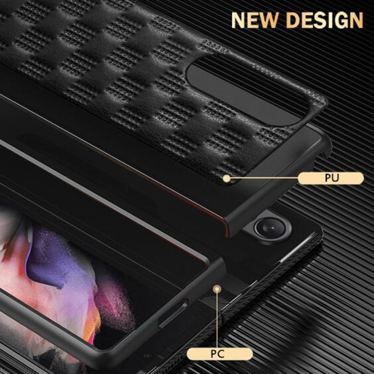 For Samsung Galaxy Z Fold4 Soft Micorofiber PU Folding Phone Case(Blue) For Samsung Galaxy Z Fold4 Soft Micorofiber PU Folding Phone Case(Blue)