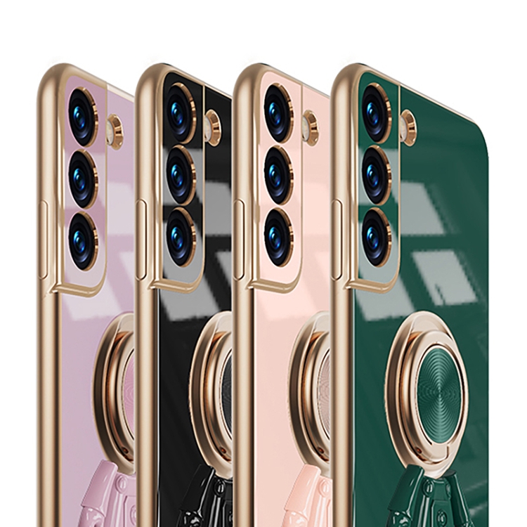 For Samsung Galaxy S21+ 5G 6D Plating Astronaut Ring Kickstand Phone Case(Night Green) For Samsung Galaxy S21+ 5G 6D Plating Astronaut Ring Kickstand Phone Case(Night Green)