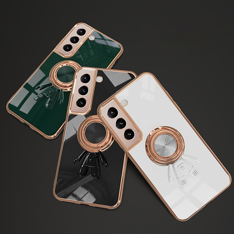 For Samsung Galaxy S22+ 5G 6D Plating Astronaut Ring Kickstand Phone Case(Night Green) For Samsung Galaxy S22+ 5G 6D Plating Astronaut Ring Kickstand Phone Case(Night Green)