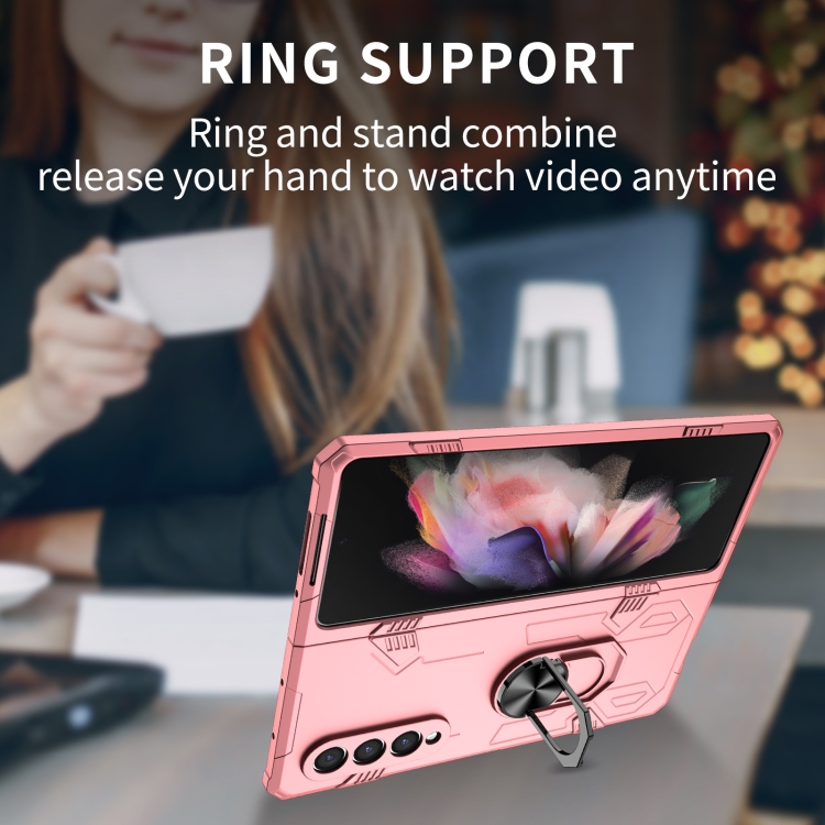For Samsung Galaxy Z Fold4 Matte UV Shockproof Phone Case(Pink)