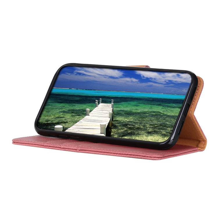 Capa de couro com textura de losango e fivela magnética para Nokia C12 ( vermelha)