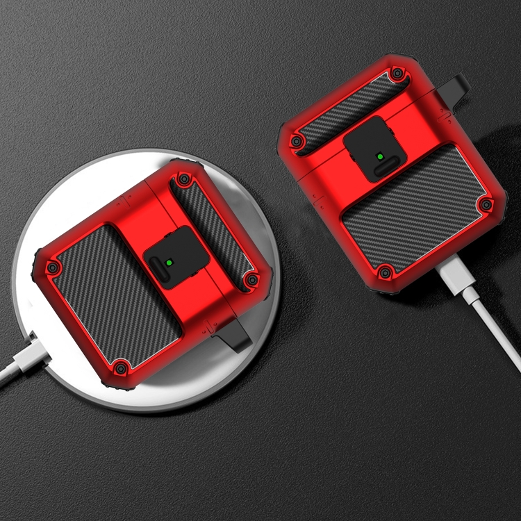 Automatic Bomb TPU + PC Earphone Protective Case with Switch For AirPods 2 / 1(Black Red) Automatic Bomb TPU + PC Earphone Protective Case with Switch For AirPods 2 / 1(Black Red)