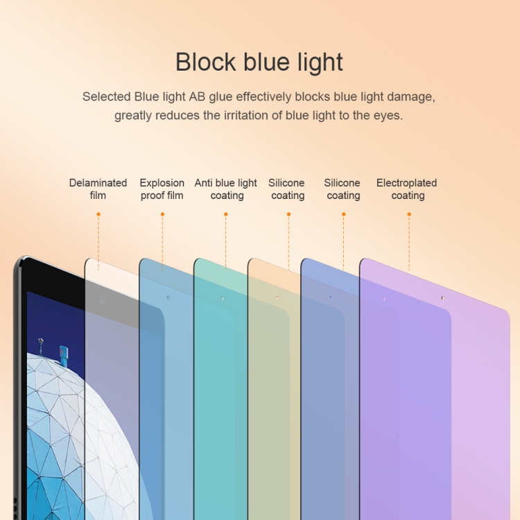 For iPad Air (2019) & Pro 10.5 inch (2017) NILLKIN V+ Series 0.33mm 4H Anti-blue Ray Tempered Glass Film For iPad Air (2019) & Pro 10.5 inch (2017) NILLKIN V+ Series 0.33mm 4H Anti-blue Ray Tempered Glass Film