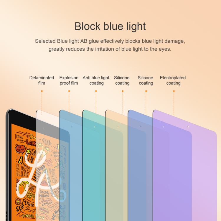 For iPad mini (2019) & mini 4 NILLKIN V+ Series 0.33mm 4H Anti-blue Ray Tempered Glass Film For iPad mini (2019) & mini 4 NILLKIN V+ Series 0.33mm 4H Anti-blue Ray Tempered Glass Film
