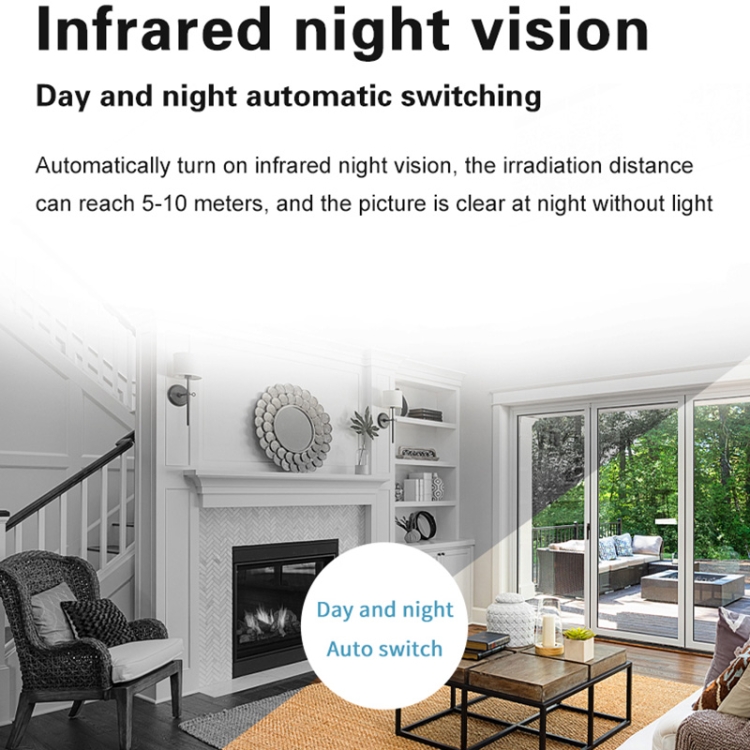 AS02 Seguridad en el hogar Visión nocturna infrarroja Intercomunicador de voz inalámbrico Cámara pequeña - 5