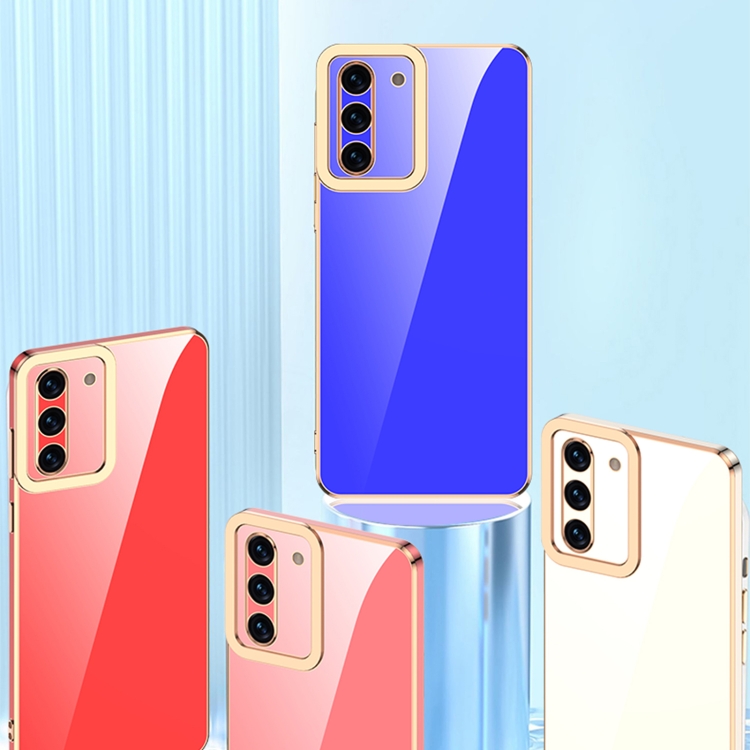 For Samsung Galaxy S22 5G Pupil Shadow Electroplating Shockproof Protective Phone Case(Blue) For Samsung Galaxy S22 5G Pupil Shadow Electroplating Shockproof Protective Phone Case(Blue)