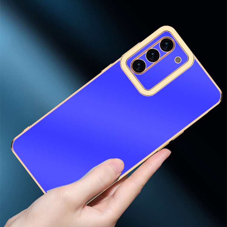 For Samsung Galaxy S22 5G Pupil Shadow Electroplating Shockproof Protective Phone Case(Blue) For Samsung Galaxy S22 5G Pupil Shadow Electroplating Shockproof Protective Phone Case(Blue)