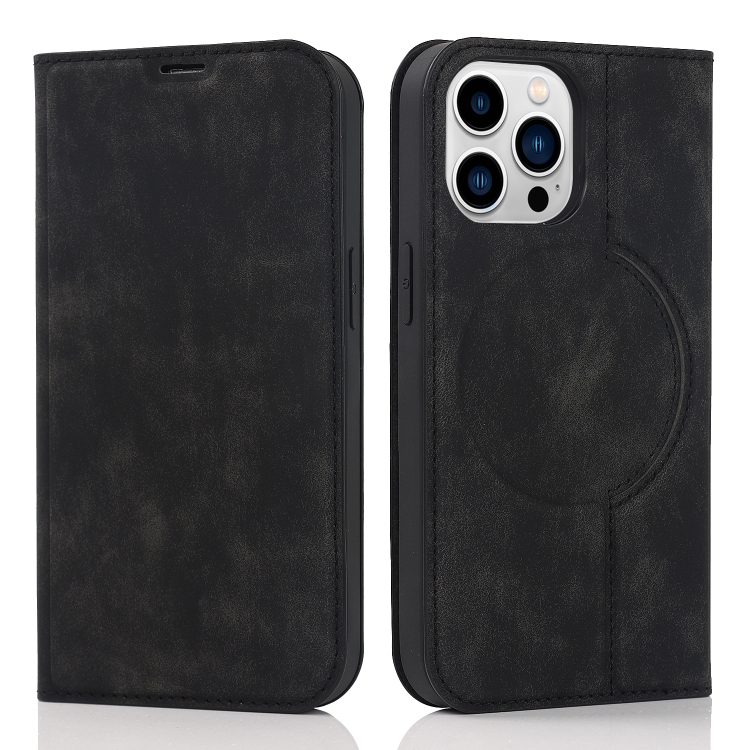 For iPhone 13 Pro Max Wireless Charging Magsafe Leather Phone Case (Black) For iPhone 13 Pro Max Wireless Charging Magsafe Leather Phone Case (Black)