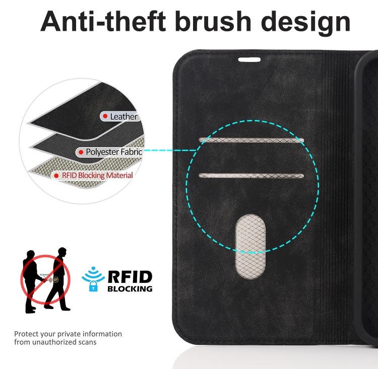 For iPhone 13 Pro Max Wireless Charging Magsafe Leather Phone Case (Black) For iPhone 13 Pro Max Wireless Charging Magsafe Leather Phone Case (Black)