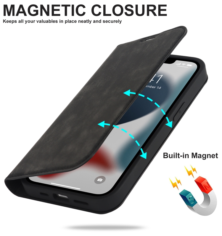 For iPhone 13 Pro Max Wireless Charging Magsafe Leather Phone Case (Black) For iPhone 13 Pro Max Wireless Charging Magsafe Leather Phone Case (Black)