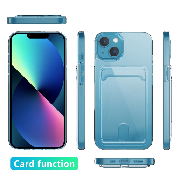 For iPhone 14 Plus Crystal Card Slot PC + TPU Phone Case (Transparent) For iPhone 14 Plus Crystal Card Slot PC + TPU Phone Case (Transparent)