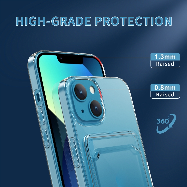 For iPhone 14 Plus Crystal Card Slot PC + TPU Phone Case (Transparent) For iPhone 14 Plus Crystal Card Slot PC + TPU Phone Case (Transparent)