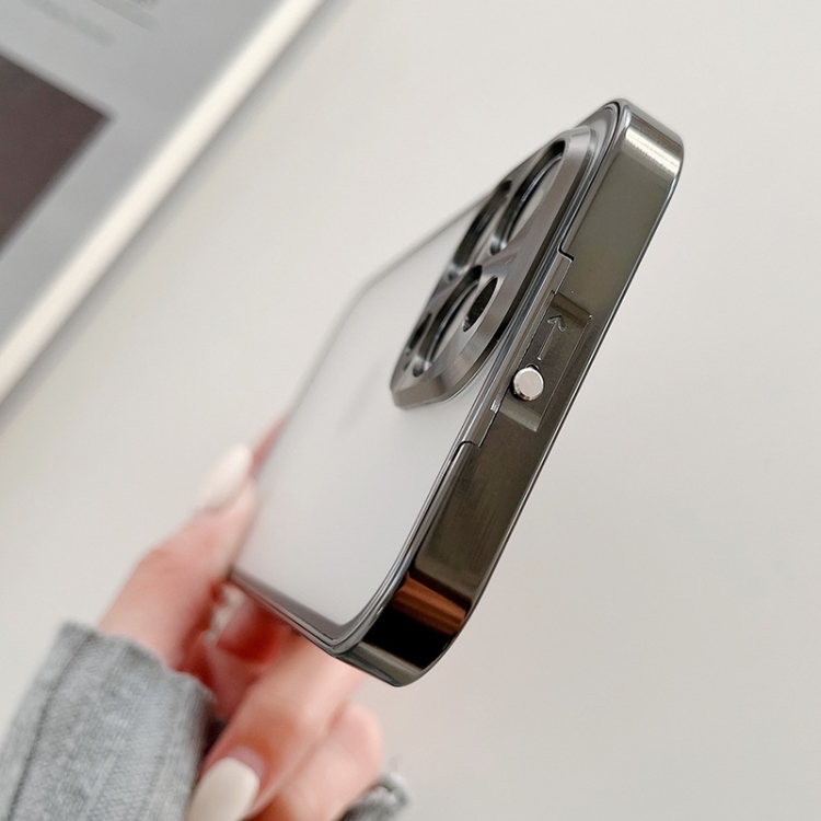 For iPhone 14 Plus Aluminum Alloy Buckle Double-sided Glass Phone Case (Silver) For iPhone 14 Plus Aluminum Alloy Buckle Double-sided Glass Phone Case (Silver)