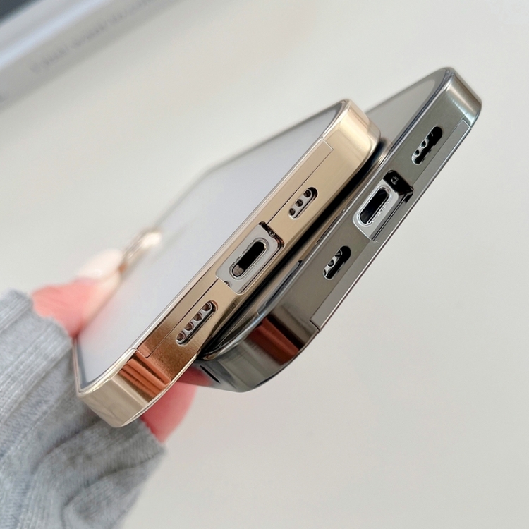For iPhone 14 Plus Aluminum Alloy Buckle Double-sided Glass Phone Case (Silver) For iPhone 14 Plus Aluminum Alloy Buckle Double-sided Glass Phone Case (Silver)