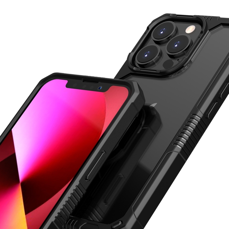For iPhone 14 Pro Transparent Shockproof PC + TPU Phone Case(Black) For iPhone 14 Pro Transparent Shockproof PC + TPU Phone Case(Black)