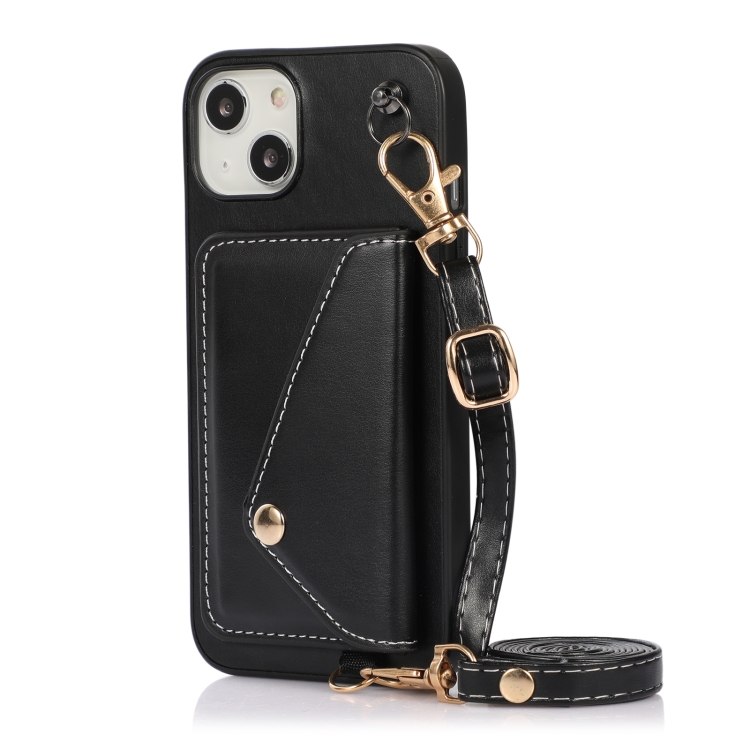 For iPhone 14 Plus Crossbody Wallet Card Bag Phone Case (Black) For iPhone 14 Plus Crossbody Wallet Card Bag Phone Case (Black)