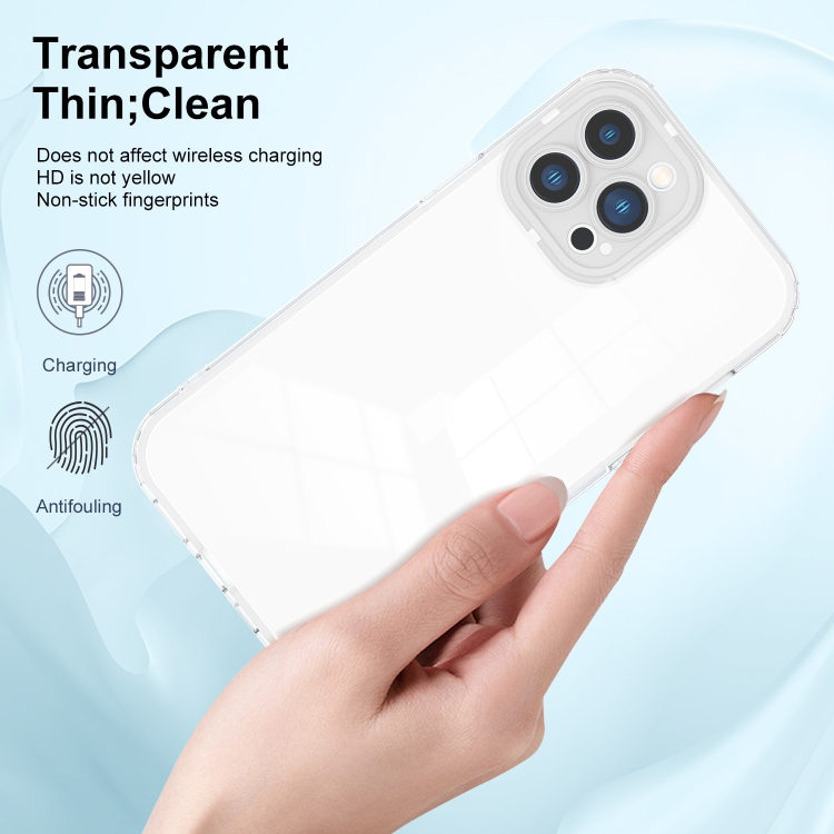 For iPhone 13 Pro Max 3 in 1 Clear TPU Color PC Frame Phone Case (White) For iPhone 13 Pro Max 3 in 1 Clear TPU Color PC Frame Phone Case (White)