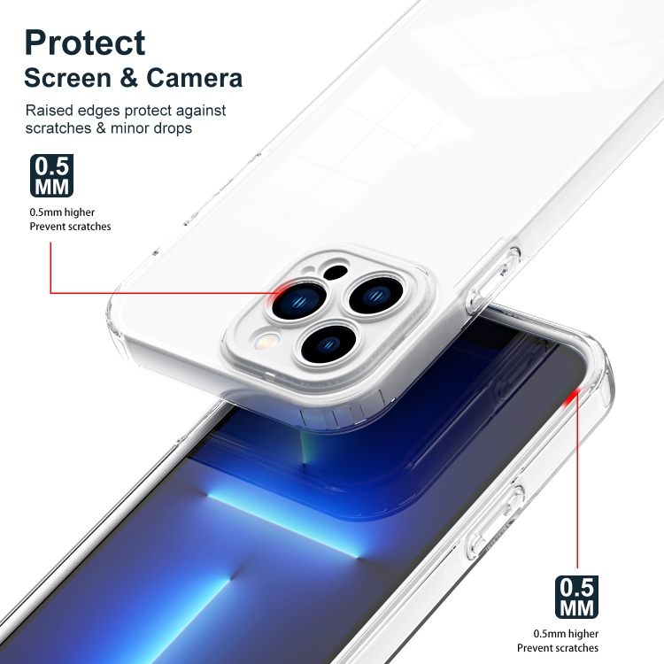 For iPhone 13 Pro Max 3 in 1 Clear TPU Color PC Frame Phone Case (White) For iPhone 13 Pro Max 3 in 1 Clear TPU Color PC Frame Phone Case (White)