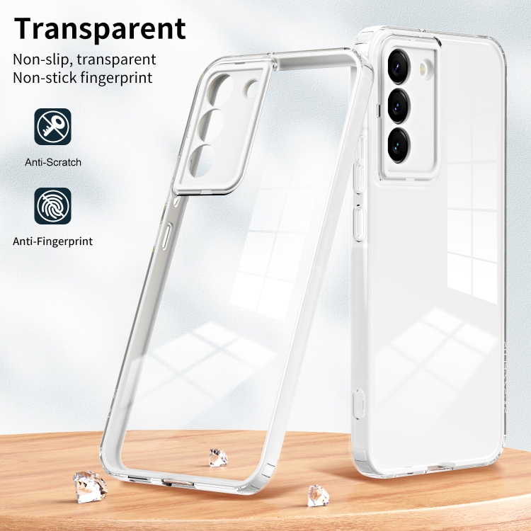 For Samsung Galaxy S22+ 5G 3 in 1 Clear TPU Color PC Frame Phone Case(White) For Samsung Galaxy S22+ 5G 3 in 1 Clear TPU Color PC Frame Phone Case(White)