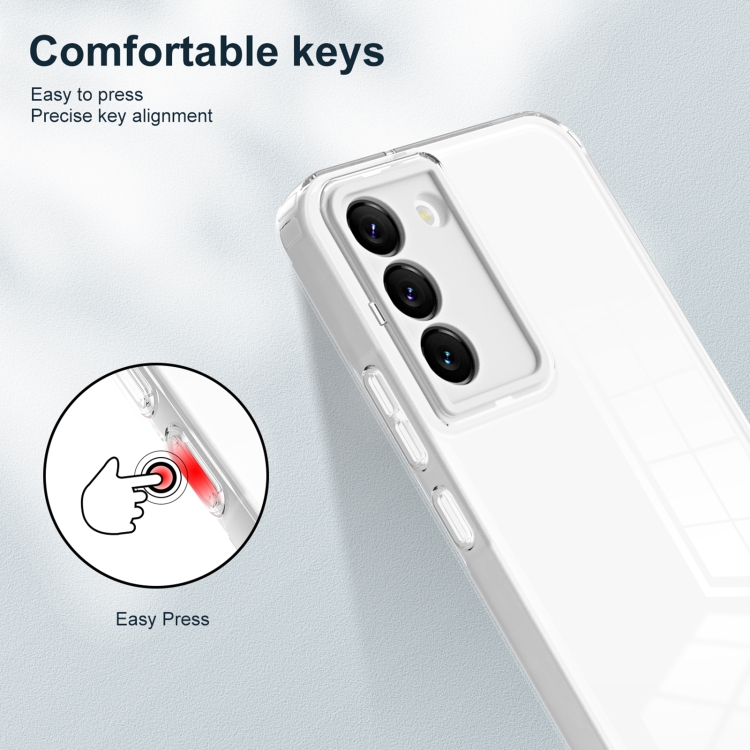 For Samsung Galaxy S22+ 5G 3 in 1 Clear TPU Color PC Frame Phone Case(White) For Samsung Galaxy S22+ 5G 3 in 1 Clear TPU Color PC Frame Phone Case(White)