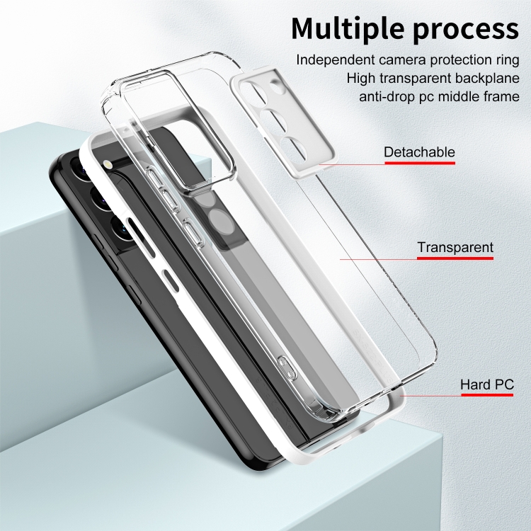 For Samsung Galaxy S22+ 5G 3 in 1 Clear TPU Color PC Frame Phone Case(White) For Samsung Galaxy S22+ 5G 3 in 1 Clear TPU Color PC Frame Phone Case(White)