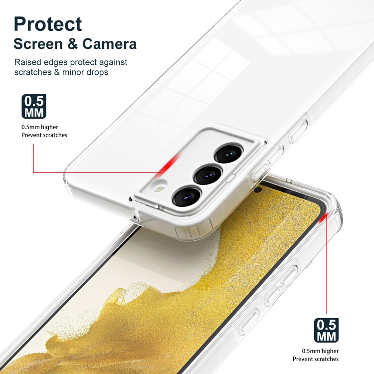 For Samsung Galaxy S22+ 5G 3 in 1 Clear TPU Color PC Frame Phone Case(White) For Samsung Galaxy S22+ 5G 3 in 1 Clear TPU Color PC Frame Phone Case(White)