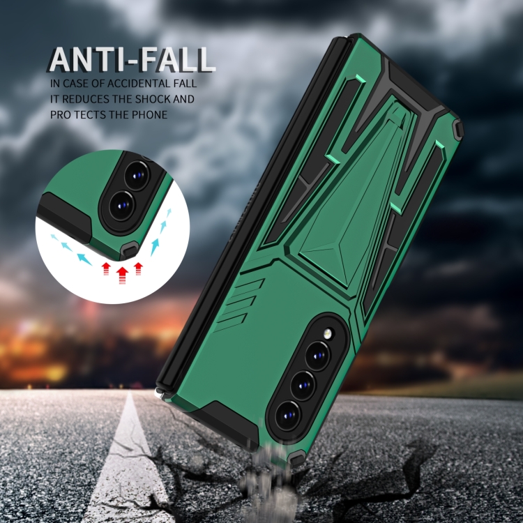 For Samsung Galaxy Z Fold4 5G Super V Armor PC + TPU Phone Case(Dark Green) For Samsung Galaxy Z Fold4 5G Super V Armor PC + TPU Phone Case(Dark Green)