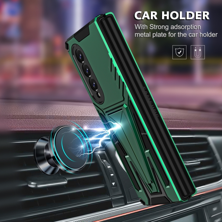 For Samsung Galaxy Z Fold4 5G Super V Armor PC + TPU Phone Case(Dark Green) For Samsung Galaxy Z Fold4 5G Super V Armor PC + TPU Phone Case(Dark Green)