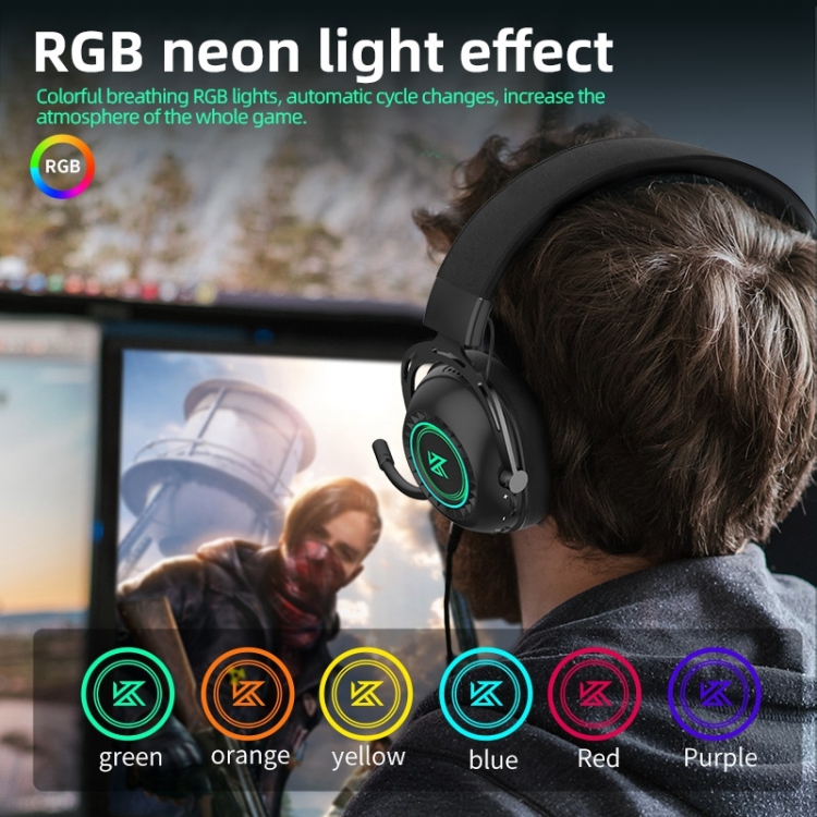 Cuffie KZ-GP20 Bluetooth/2.4G Dual Mode Gaming Illuminazione RGB (Nero)