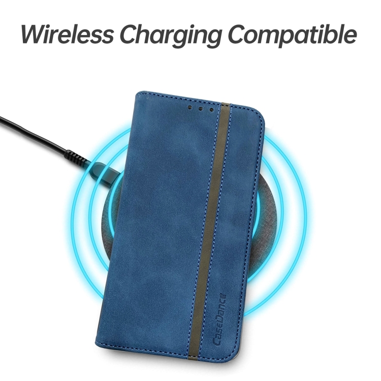 For iPhone 14 Splicing Skin Feel Magnetic Leather Phone Case (Blue) For iPhone 14 Splicing Skin Feel Magnetic Leather Phone Case (Blue)