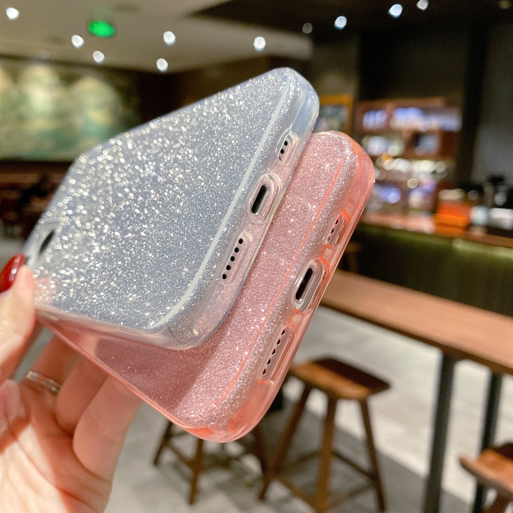 For iPhone 14 Pro TPU Glitter All-inclusive Shockproof Protective Phone Case(Silver)
