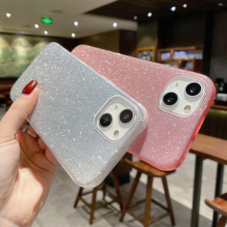 For iPhone 14 Pro TPU Glitter All-inclusive Shockproof Protective Phone Case(Silver)