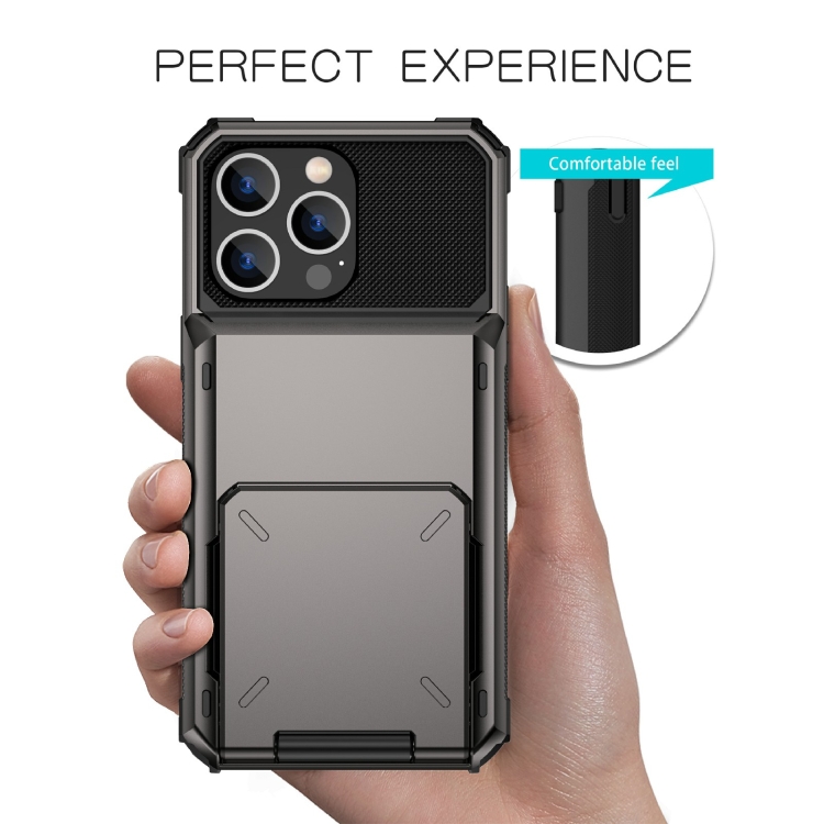 For iPhone 14 Pro Scratch-Resistant Shockproof Heavy Duty Rugged Armor Protective Case with Card Slot(White) For iPhone 14 Pro Scratch-Resistant Shockproof Heavy Duty Rugged Armor Protective Case with Card Slot(White)