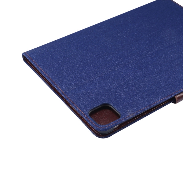 For iPad Pro 11 inch 2020 / 2021 PC + Left And Right Denim Leather Tablet Case Wallet Card Holder With Dormancy(Navy Blue) For iPad Pro 11 inch 2020 / 2021 PC + Left And Right Denim Leather Tablet Case Wallet Card Holder With Dormancy(Navy Blue)