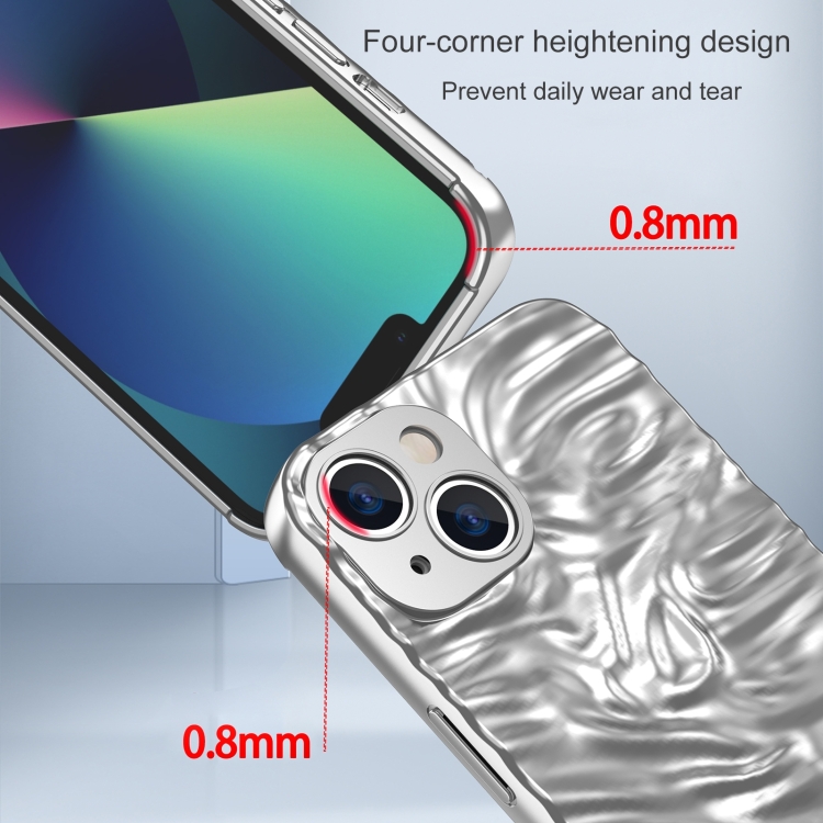 For iPhone 14 Wave Electroplating TPU Phone Case (Matte Silver) For iPhone 14 Wave Electroplating TPU Phone Case (Matte Silver)