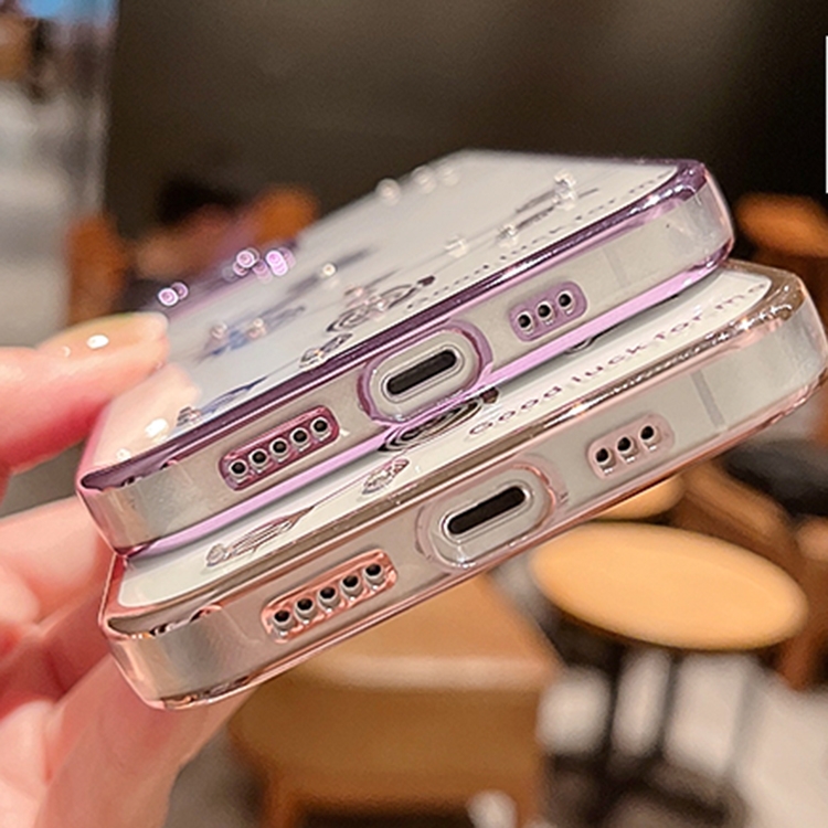 For iPhone 14 Rose Pattern Electroplating Silicone Phone Case (Pink) For iPhone 14 Rose Pattern Electroplating Silicone Phone Case (Pink)