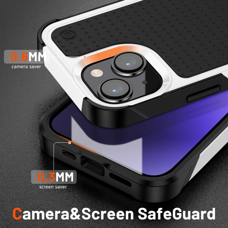 For iPhone 14 PC + TPU Shockproof Protective Phone Case (White+Black) For iPhone 14 PC + TPU Shockproof Protective Phone Case (White+Black)