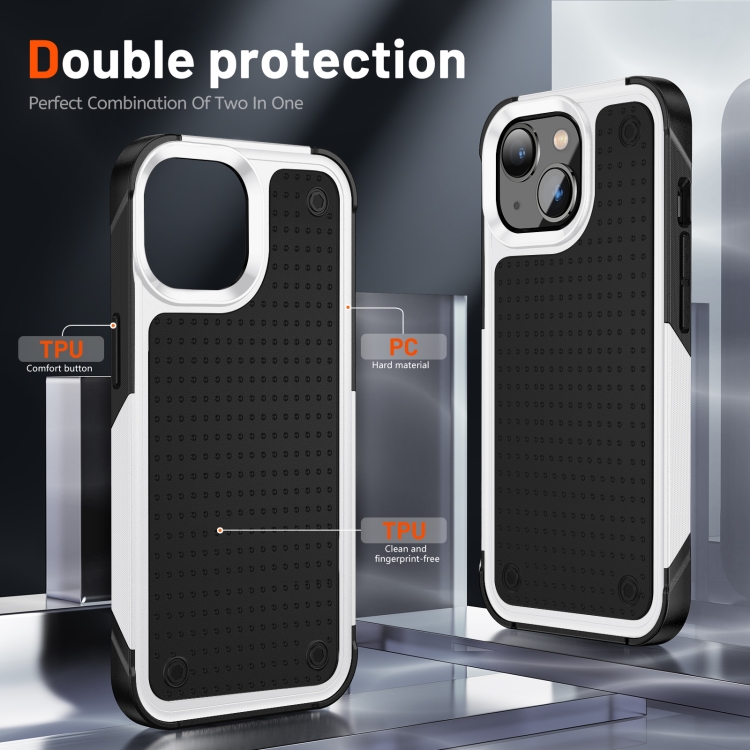 For iPhone 14 PC + TPU Shockproof Protective Phone Case (White+Black) For iPhone 14 PC + TPU Shockproof Protective Phone Case (White+Black)