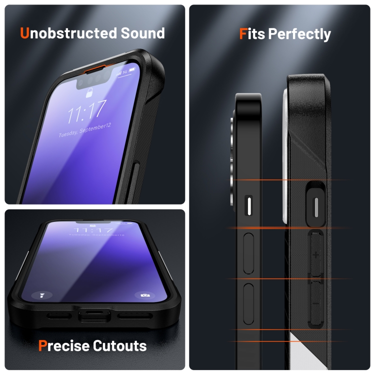 For iPhone 14 PC + TPU Shockproof Protective Phone Case (White+Black) For iPhone 14 PC + TPU Shockproof Protective Phone Case (White+Black)