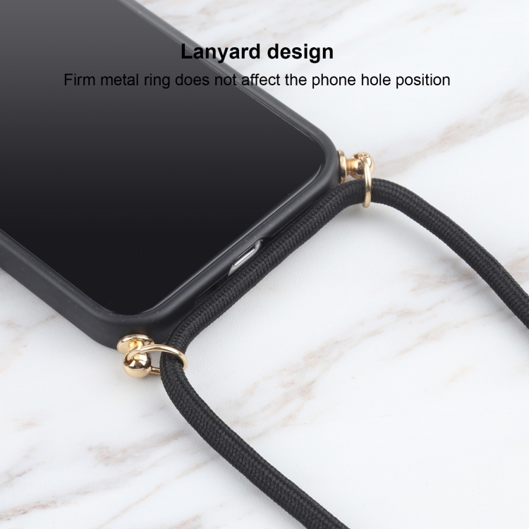 For iPhone 14 Wheat Straw Material + TPU Shockproof Phone Case with Neck Lanyard (Black) For iPhone 14 Wheat Straw Material + TPU Shockproof Phone Case with Neck Lanyard (Black)