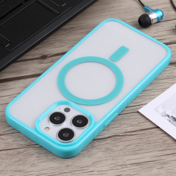 For iPhone 14 Plus Acrylic + TPU Magsafe Magnetic Phone Case (Sky Blue) For iPhone 14 Plus Acrylic + TPU Magsafe Magnetic Phone Case (Sky Blue)