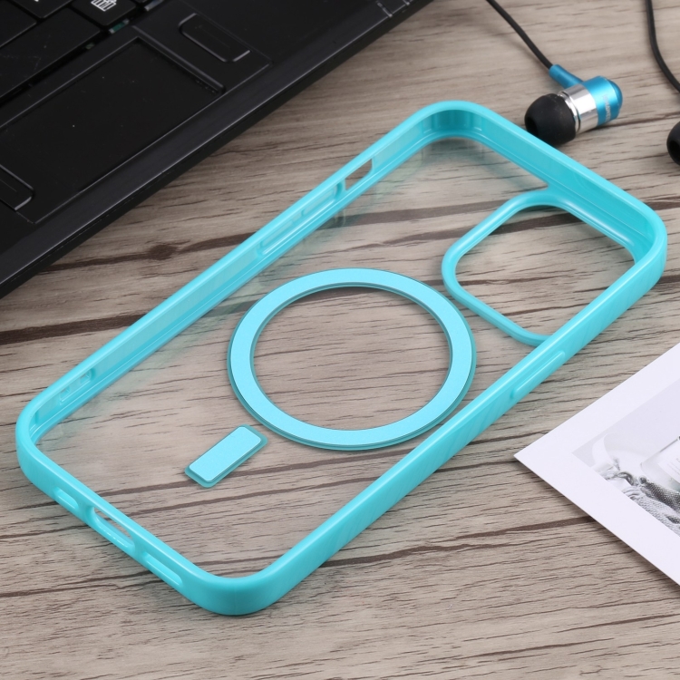 For iPhone 14 Plus Acrylic + TPU Magsafe Magnetic Phone Case (Sky Blue) For iPhone 14 Plus Acrylic + TPU Magsafe Magnetic Phone Case (Sky Blue)