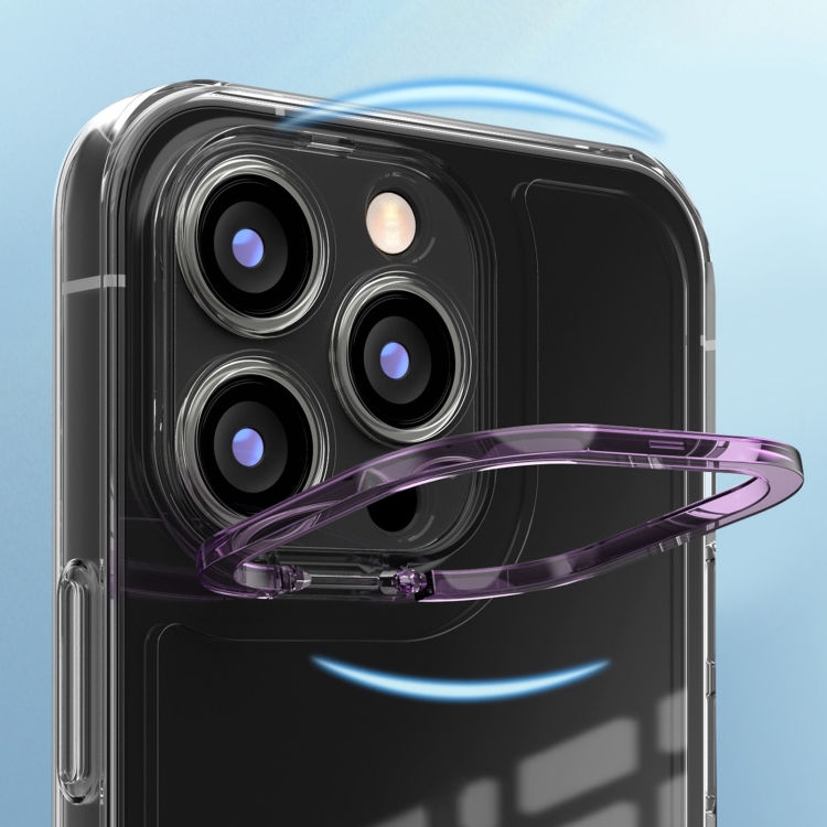 For iPhone 14 Plus Transparent Invisible Bracket Shockproof Phone Case (Blue) For iPhone 14 Plus Transparent Invisible Bracket Shockproof Phone Case (Blue)