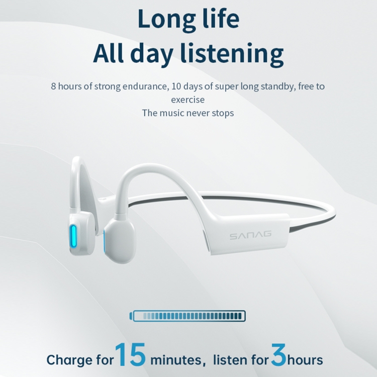 Sanag A7S Bone Conduction Portable Sports Bluetooth Headset(White Blue) Sanag A7S Bone Conduction Portable Sports Bluetooth Headset(White Blue)