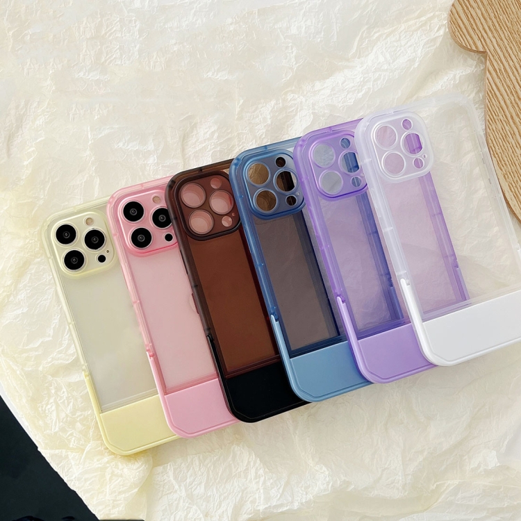 For iPhone 14 Pro TPU + PC Stool Holder Phone Case(White) For iPhone 14 Pro TPU + PC Stool Holder Phone Case(White)