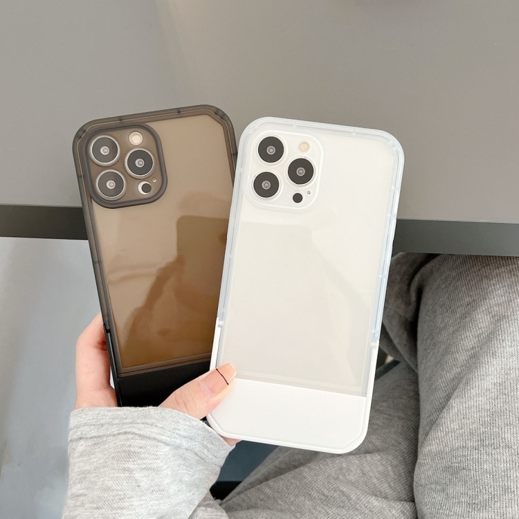 For iPhone 14 Pro TPU + PC Stool Holder Phone Case(White) For iPhone 14 Pro TPU + PC Stool Holder Phone Case(White)